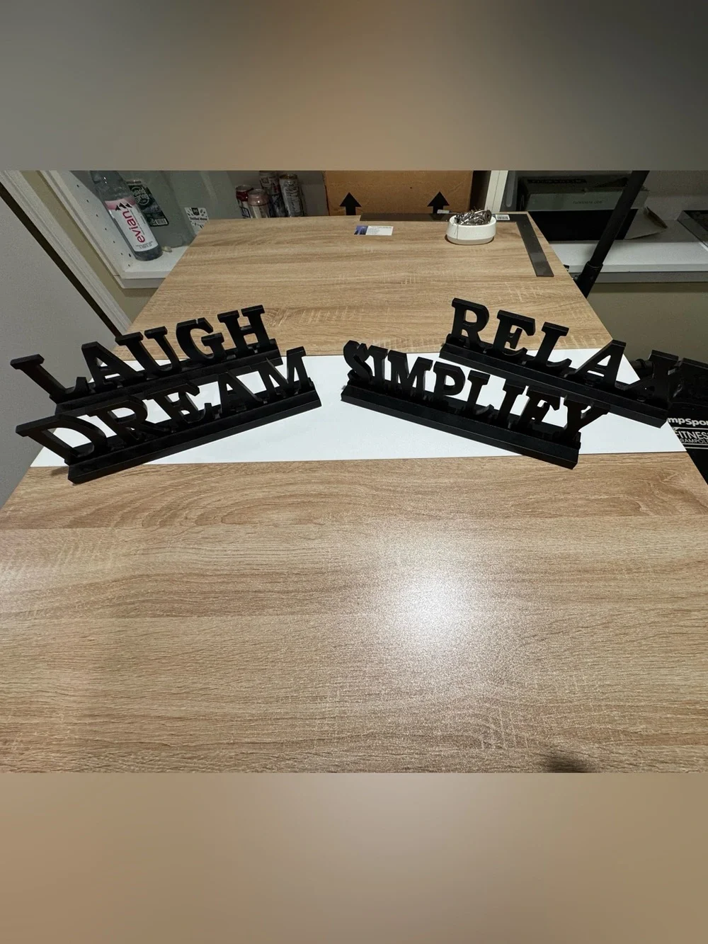 Black 'Relax / Simplify / Laugh / Dream' Decorative Word Signs - Home Wall Decor